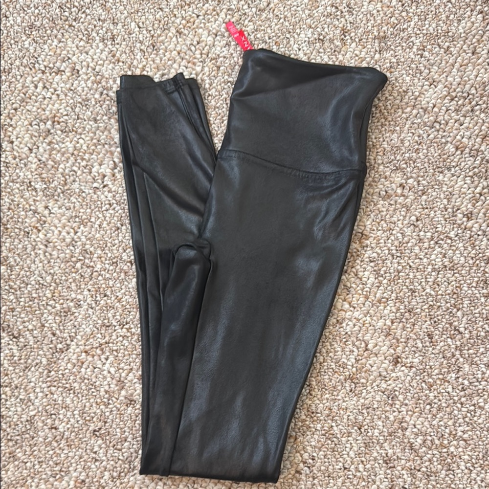 Spanx Black Faux Leather Leggings